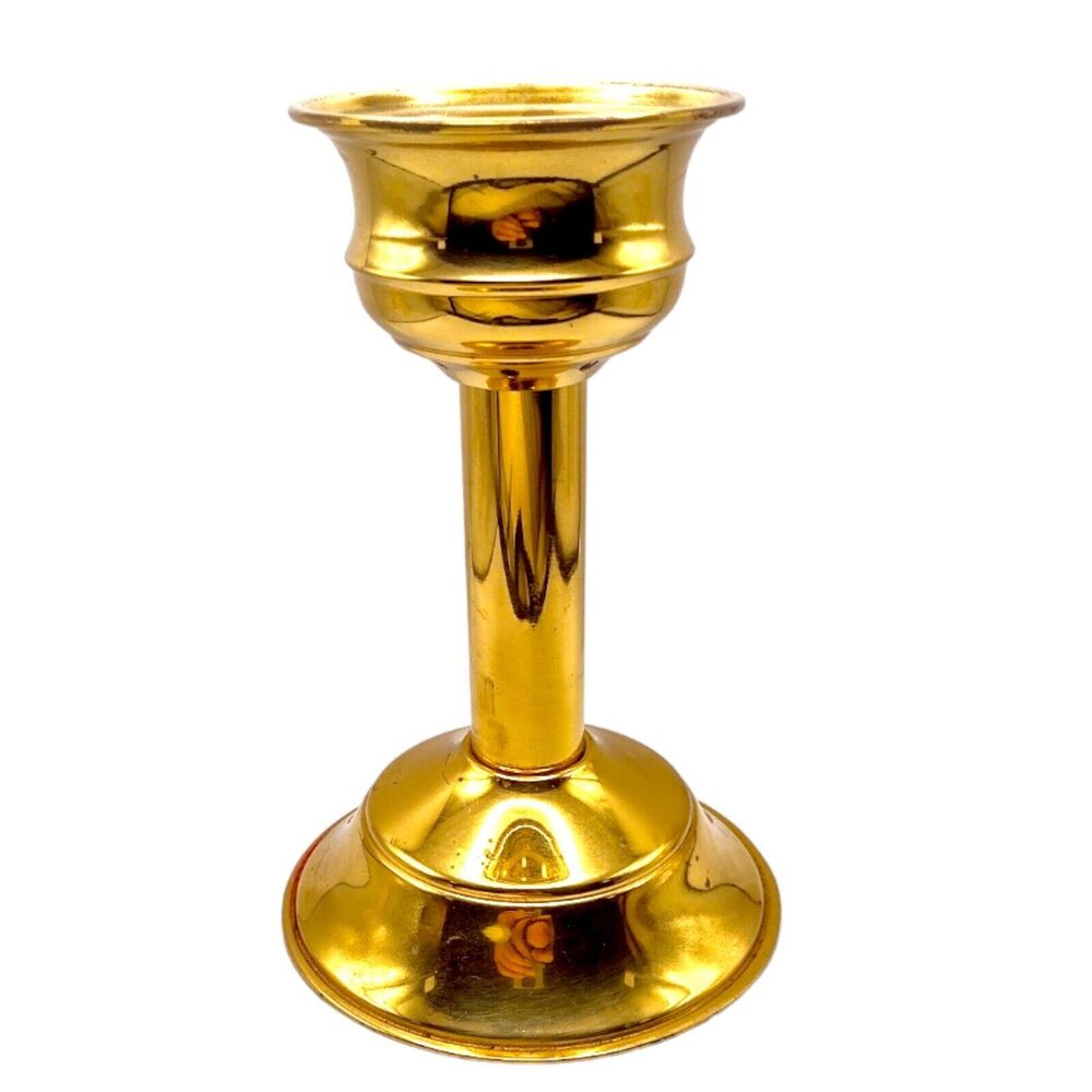 Vintage Gold Brass Candle Stick Holder Oil Lamp Base 6.5" Made In England - Picture 4 of 16